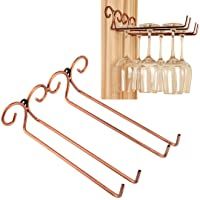 Soportes para copas- Foxom Stemware accesorio de montaje en pared con tornillos Pack de 2 Fila para Bar casa Cafe 27x24…